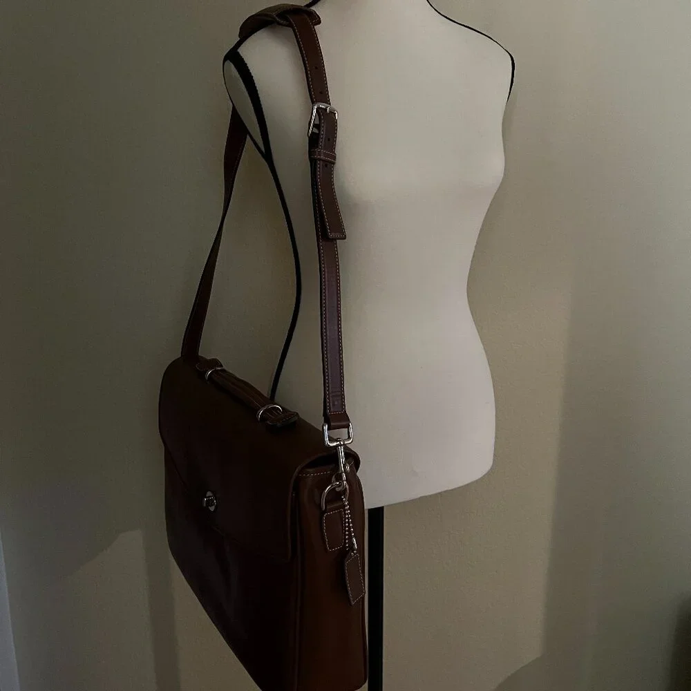 Vintage Coach Tobacco Tan Leather 6457 Brief/Laptop Case NWT